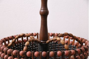 ヴィンテージ雑貨　昭和中期　木の実のような飾りが可愛らしい小物入れ(小物収納、カゴ、ビンテージ)(R-046142)