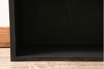 アンティーク家具　昭和初期　ペイント　マットブラックが格好良いシンプルな収納棚(戸棚、本棚)(R-046144)