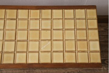 北欧ヴィンテージ　チーク材　レトロなタイルトップのサイドテーブル(テーブル、ビンテージ)(R-046148)