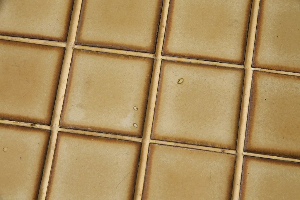 北欧ヴィンテージ　チーク材　レトロなタイルトップのサイドテーブル(テーブル、ビンテージ)(R-046148)