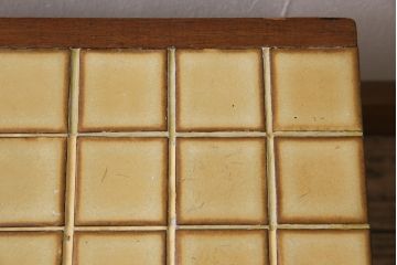 北欧ヴィンテージ　チーク材　レトロなタイルトップのサイドテーブル(テーブル、ビンテージ)(R-046148)