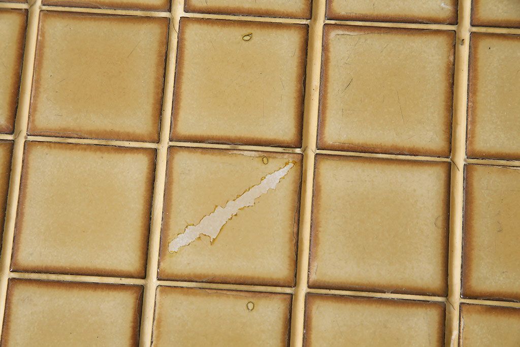 北欧ヴィンテージ　チーク材　レトロなタイルトップのサイドテーブル(テーブル、ビンテージ)(R-046148)