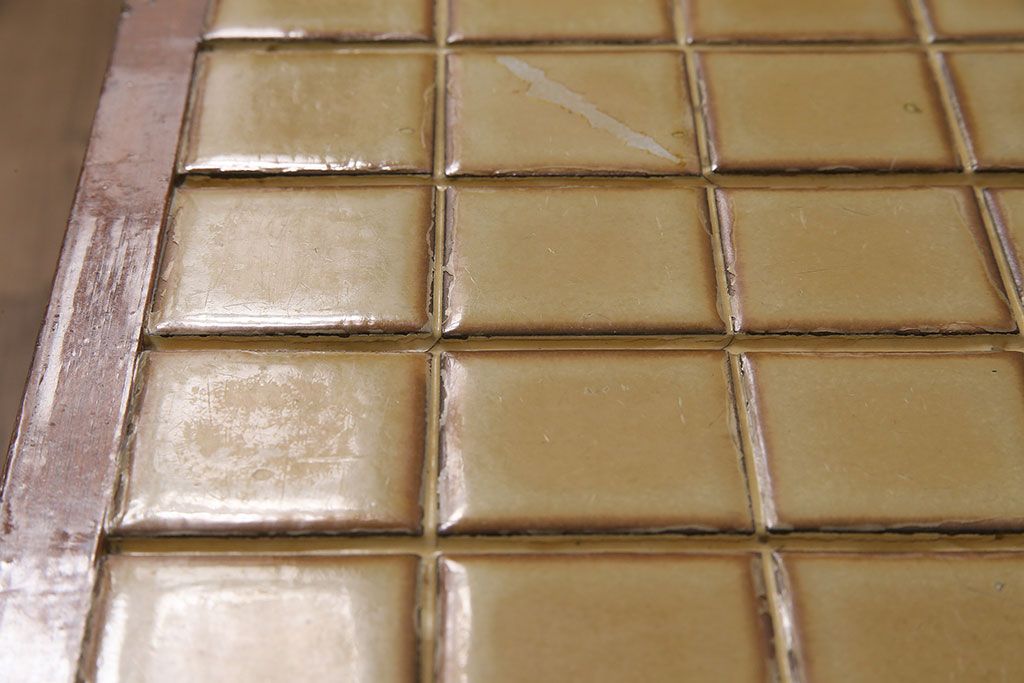 北欧ヴィンテージ　チーク材　レトロなタイルトップのサイドテーブル(テーブル、ビンテージ)(R-046148)