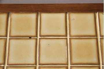 北欧ヴィンテージ　チーク材　レトロなタイルトップのサイドテーブル(テーブル、ビンテージ)(R-046149)