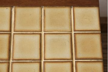 北欧ヴィンテージ　チーク材　レトロなタイルトップのサイドテーブル(テーブル、ビンテージ)(R-046149)