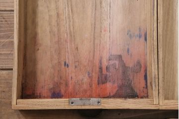 アンティーク家具　大正期　ストリップド(剥離)　総ケヤキ材　引き出し付き　座机にもなる2Wayデスク(両袖机、在宅ワーク、在宅用机、在宅ワーク、在宅用文机、在宅ワーク、在宅用平机、在宅ワーク、在宅用子供机)(R-046150)
