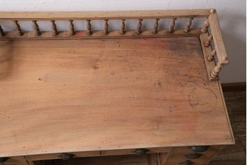アンティーク家具　大正期　ストリップド(剥離)　総ケヤキ材　引き出し付き　座机にもなる2Wayデスク(両袖机、在宅ワーク、在宅用机、在宅ワーク、在宅用文机、在宅ワーク、在宅用平机、在宅ワーク、在宅用子供机)(R-046150)