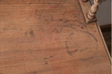 アンティーク家具　大正期　ストリップド(剥離)　総ケヤキ材　引き出し付き　座机にもなる2Wayデスク(両袖机、在宅ワーク、在宅用机、在宅ワーク、在宅用文机、在宅ワーク、在宅用平机、在宅ワーク、在宅用子供机)(R-046150)