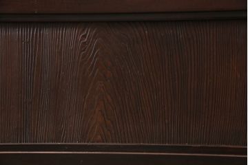 アンティーク建具　昭和初期　モールガラス　総漆塗り　大正ロマンの香り漂うシックなガラス戸2枚セット(引き戸)(R-046154)