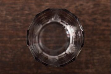 昭和初期　赤切子グラス2個　ショットグラス6個(コップ、色被せ、和ガラス)(R-046165)