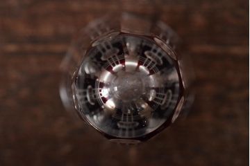 昭和初期　赤切子グラス2個　ショットグラス6個(コップ、色被せ、和ガラス)(R-046165)