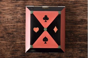 昭和初期　コンパクトミラー5点(トランプ、アールデコ)(R-046167)