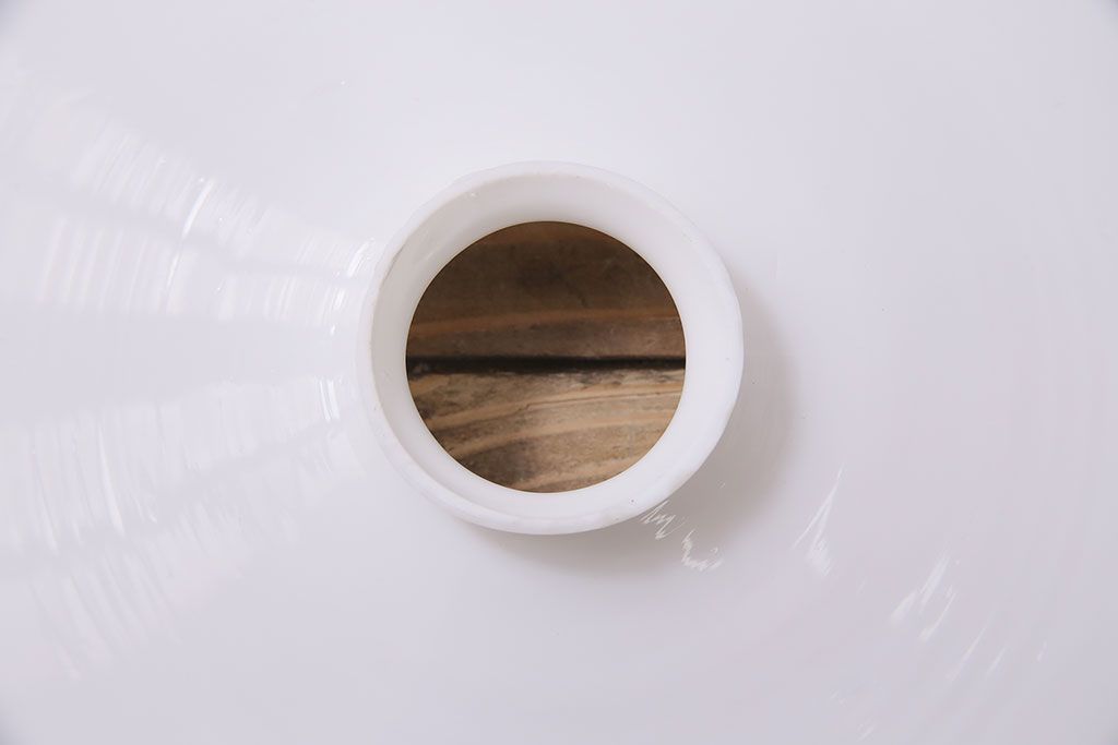 アンティーク照明　戦前　レトロな平笠シェードのペンダントライト2個セット(天井照明、吊り下げ照明、電笠)(R-046178)