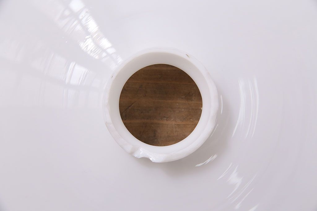 アンティーク照明　戦前　レトロな平笠シェードのペンダントライト2個セット(天井照明、吊り下げ照明、電笠)(R-046179)