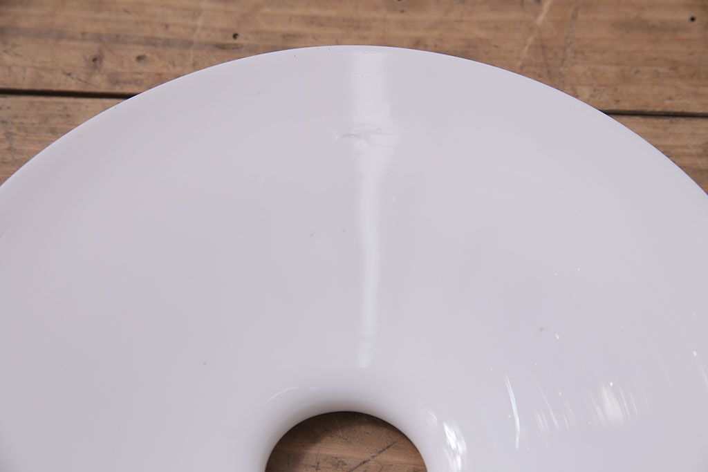 アンティーク照明　戦前　レトロな平笠シェードのペンダントライト2個セット(天井照明、吊り下げ照明、電笠)(R-046186)