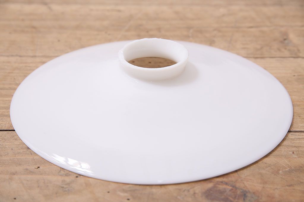 アンティーク照明　戦前　レトロな平笠シェードのペンダントライト2個セット(天井照明、吊り下げ照明、電笠)(R-046186)