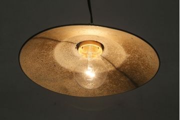 アンティーク照明　ビンテージスタイルにぴったりなアルミシェードのペンダントライト(天井照明、平笠)(R-046187)