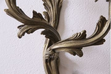 ヴィンテージ照明　フランスビンテージ　大ぶりなルイ15世様式のウォールランプ(壁付け照明、壁掛け照明)(R-046191)