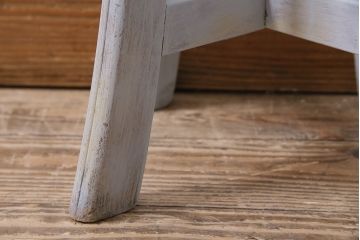 アンティーク家具　昭和初期　シャビーな風合いのペイントスツール(木製チェア、丸椅子)(R-046228)