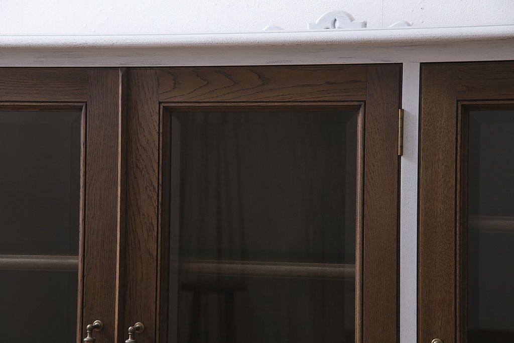 ビンテージ家具　永田良介商店　ペイント　バイカラーがおしゃれな戸棚(収納棚、本箱、キャビネット、ヴィンテージ)(R-046231)