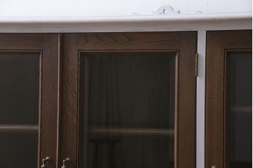 ビンテージ家具　永田良介商店　ペイント　バイカラーがおしゃれな戸棚(収納棚、本箱、キャビネット、ヴィンテージ)(R-046231)