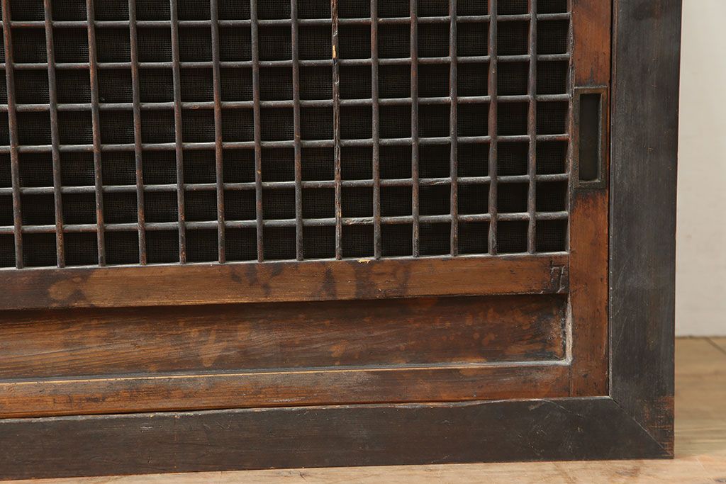 アンティーク家具　明治大正期　和の情緒溢れるデザインの収納箪笥・上段(キャビネット、水屋箪笥)(R-046232)