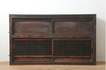 アンティーク家具　明治大正期　和の情緒溢れるデザインの収納箪笥・上段(キャビネット、水屋箪笥)(R-046232)