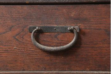 アンティーク家具　明治大正期　和の情緒溢れるデザインの収納箪笥・下段(キャビネット、水屋箪笥)(R-046233)