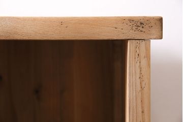 アンティーク家具　ストリップド(剥離)　黒い脚がアクセントのシンプルなオープンラック(棚、シェルフ)(R-046254)