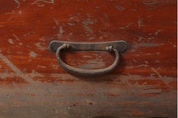 アンティーク家具　昭和初期　前面ヒノキ　赤みがかった木肌が美しい戸棚・重ね(収納棚、キャビネット)(R-046255)