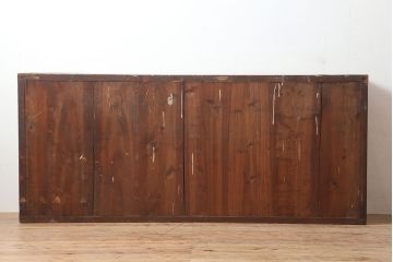 アンティーク家具　昭和初期　前面ヒノキ　赤みがかった木肌が美しい戸棚・上段(収納棚、キャビネット)(R-046256)