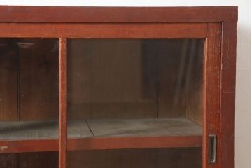 アンティーク家具　昭和初期　前面ヒノキ　赤みがかった木肌が美しい戸棚・下段(収納棚、キャビネット)(R-046257)
