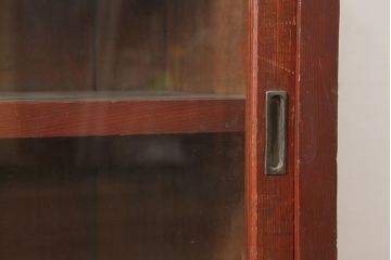 アンティーク家具　昭和初期　前面ヒノキ　赤みがかった木肌が美しい戸棚・下段(収納棚、キャビネット)(R-046257)