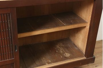 和製アンティーク　明治大正期　丸桟仕上げの気品溢れる近江水屋箪笥・重ね(重ね箪笥、収納棚)(R-046258)