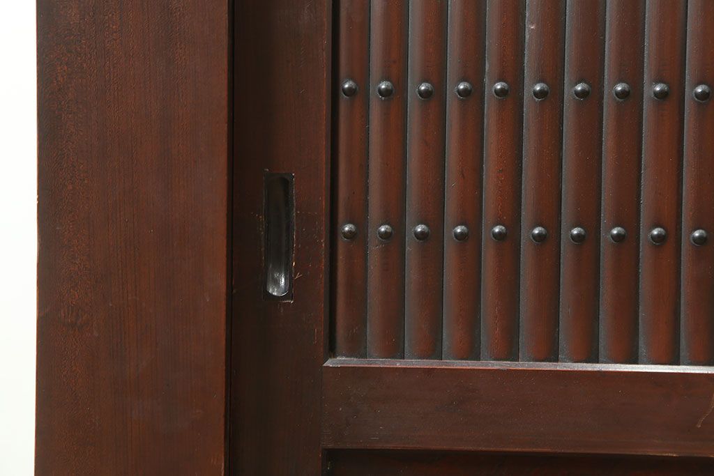 和製アンティーク　明治大正期　丸桟仕上げの気品溢れる近江水屋箪笥・重ね(重ね箪笥、収納棚)(R-046258)