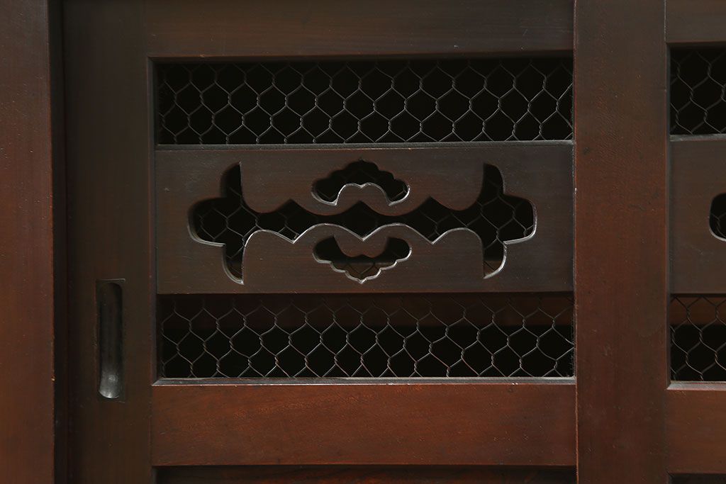 和製アンティーク　明治大正期　丸桟仕上げの気品溢れる近江水屋箪笥・重ね(重ね箪笥、収納棚)(R-046258)