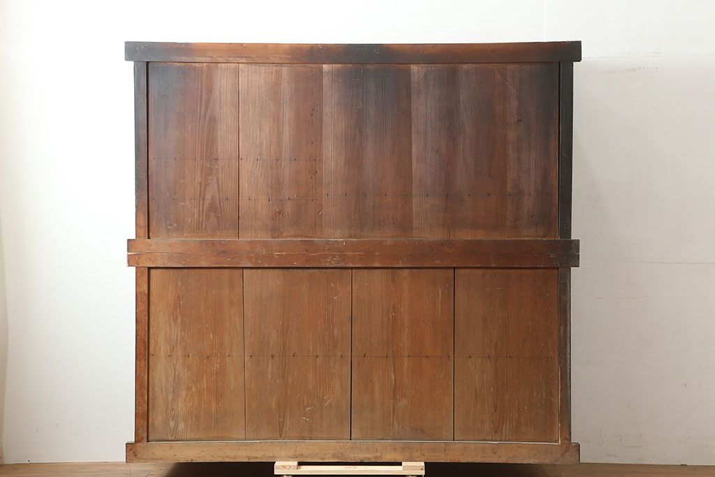 和製アンティーク　明治大正期　丸桟仕上げの気品溢れる近江水屋箪笥・重ね(重ね箪笥、収納棚)(R-046258)