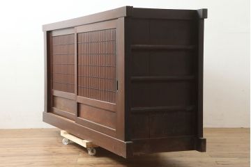 和製アンティーク　明治大正期　丸桟仕上げの気品溢れる近江水屋箪笥・重ね(重ね箪笥、収納棚)(R-046258)