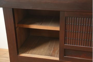 和製アンティーク　明治大正期　丸桟仕上げの気品溢れる近江水屋箪笥・重ね(重ね箪笥、収納棚)(R-046258)