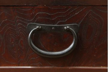 和製アンティーク　明治大正期　丸桟仕上げの気品溢れる近江水屋箪笥・上段(重ね箪笥、収納棚)(R-046259)