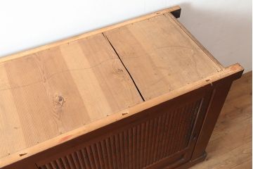 和製アンティーク　明治大正期　丸桟仕上げの気品溢れる近江水屋箪笥・下段(重ね箪笥、収納棚)(R-046260)