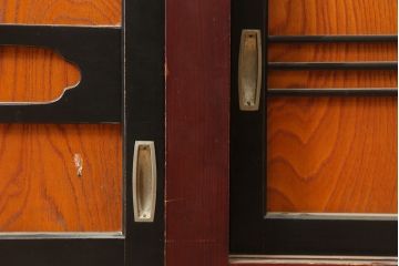 和製アンティーク　昭和初期　純和風のお部屋にぴったりの水屋箪笥・重ね(重ね箪笥、収納棚、戸棚、食器棚)(R-046267)
