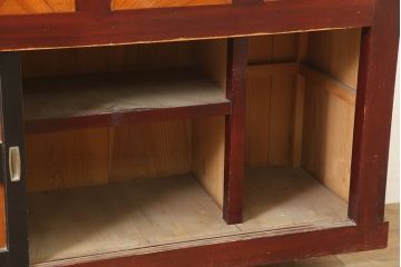 【簡易リペア限定品】和製アンティーク　昭和初期　純和風のお部屋にぴったりの水屋箪笥・下段(重ね箪笥、収納棚、戸棚、食器棚)(R-046269)