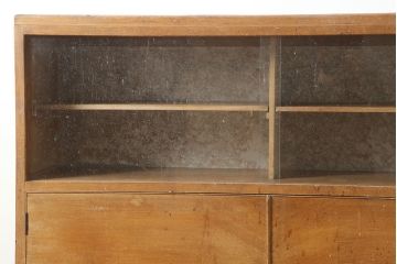 和製アンティーク　昭和中期　ナラ材　シンプルで使いやすい収納棚(サイドボード)(R-046270)