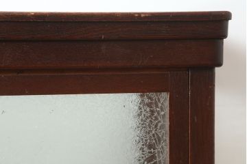 アンティーク家具　大正ロマン　ケヤキ材　クラシカルな雰囲気漂うガラスケース(ショーケース、飾り棚、陳列棚)(R-046273)