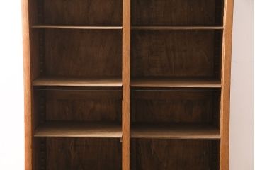 アンティーク家具　オーク材　蛇腹式扉が珍しい収納棚(戸棚、キャビネット、下駄箱)(R-046274)