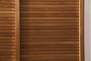 アンティーク家具　オーク材　蛇腹式扉が珍しい収納棚(戸棚、キャビネット、下駄箱)(R-046274)