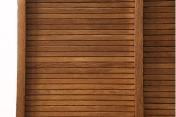 アンティーク家具　オーク材　蛇腹式扉が珍しい収納棚(戸棚、キャビネット、下駄箱)(R-046274)