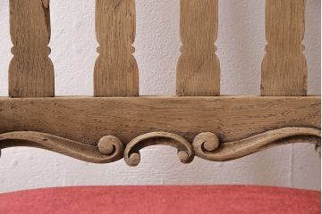 アンティーク家具　イギリスアンティーク　ストリップド(剥離)　オーク材　凝った意匠のダイニングチェア(椅子)(R-046277)