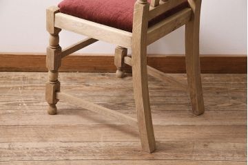 アンティーク家具　イギリスアンティーク　ストリップド(剥離)　オーク材　素朴な木味のダイニングチェア(椅子)(R-046278)